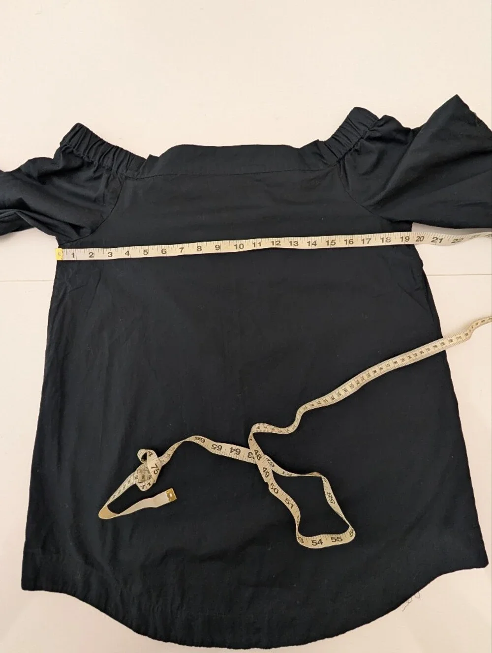 Free People Cotton Navy Blue Off The Shoulder Top Blouse Size S Tie Sleeve Chic